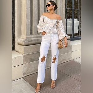 EXPRESS Straight Leg jeans with rips